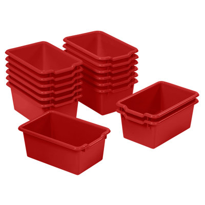 ECR4Kids Scoop Front Plastic Storage Bins, Multipurpose Organization, 15-Piece