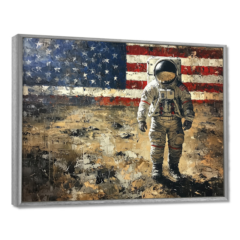 Art mural Kyrian, H 12 po x l 20 po, Impression encadrée flottante, Argent argent