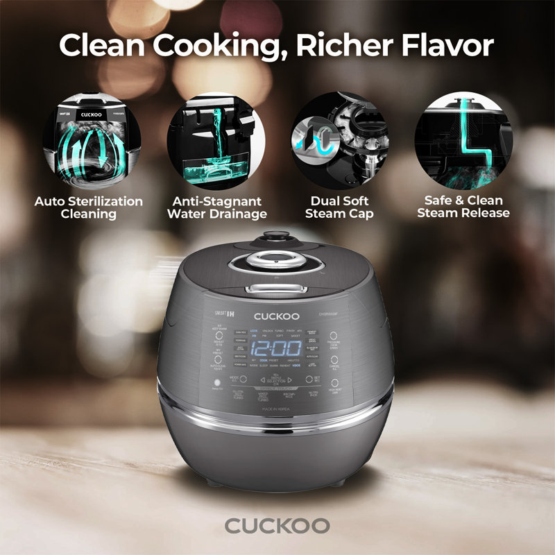 6-Cup Dark Gray Stainless Steel Induction Heating Rice Cooker