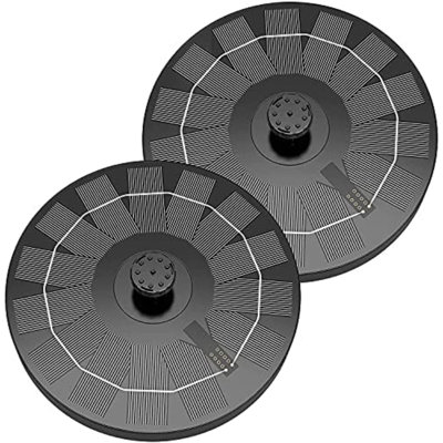2.5W Solar Bird Bath Fountain, Solar Fountain For Bird Bath With 6 Nozzles, 6.7" Solar Powered Water Fountain For Garden, Ponds, Pool, Fish Tank, Outdoor And Aquarium, 2 Pack