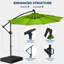 Parasol en porte-à-faux de 120 po, parasol de patio suspendu décalé de 10 pi avec 32 lumières DEL et inclinaison facile, abat-jour de parasol extérieur commercial pour la cour, la piscine, la plage et le jardin-2019512942