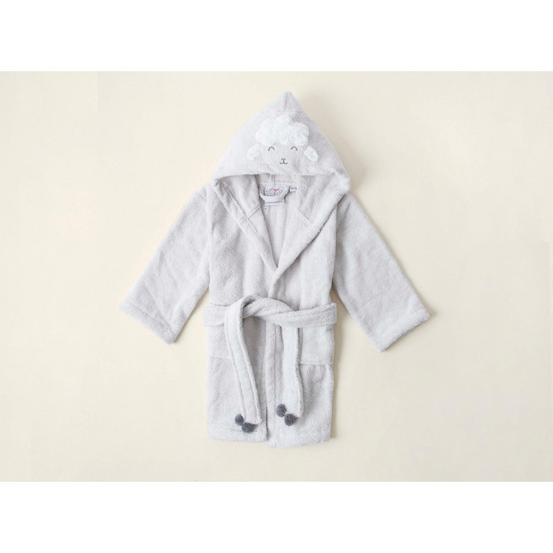 100% coton peignoir au-dessus du genou avec poches et capuche pour enfants