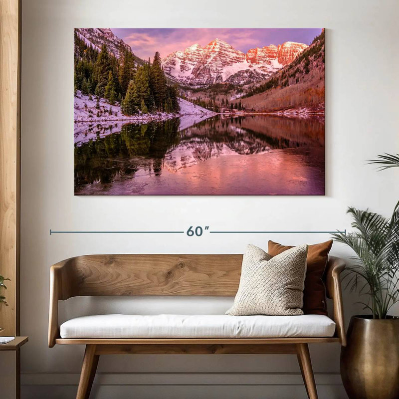 Alvord Maroon Bells Pink Sunrise, 34" H x 51" W