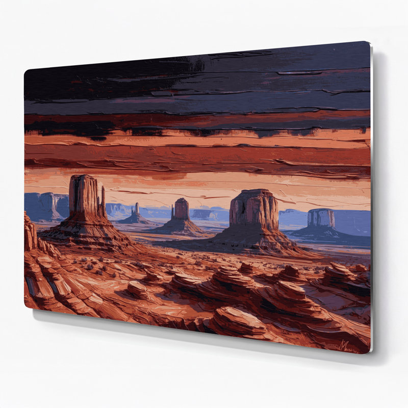 «Southwestern Patterns Horizon Layers 215», art mural en métal brun, H 20 po x l 30 po