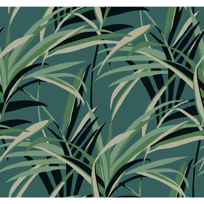 Papier peint paradis tropical, Vert / bleu sarcelle