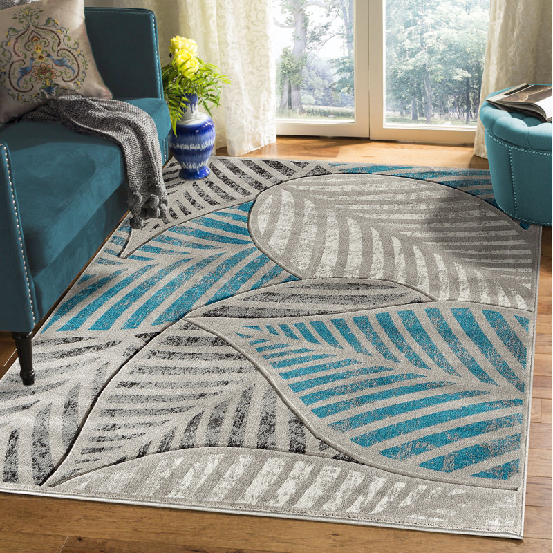 Arum Floral Indoor Rug, Rectangle 5' x 7'