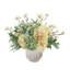 Butterfly Magnolias, Hydrangeas, And Lamb's Ear Arrangement In A Ceramic Vase