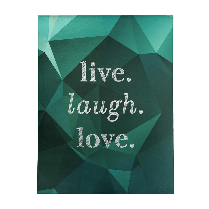 Tapis en poly-chenille en poly-citation live gemme love, Rectangle 5 pi x 7 pi