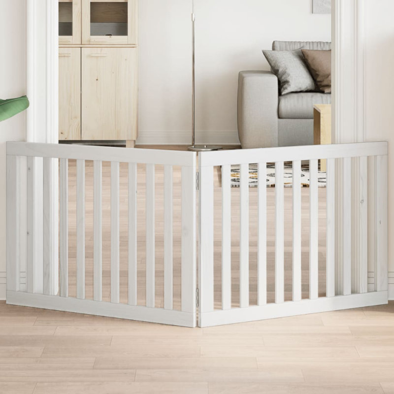 Nickson Solid Wood Dog House Door, 60cm H x 160cm W x 2cm D, White