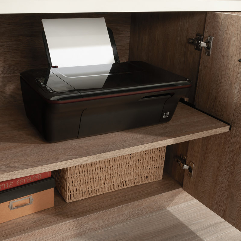 Brushed Oak and Pebble White 66'' 2-Drawer Credenza