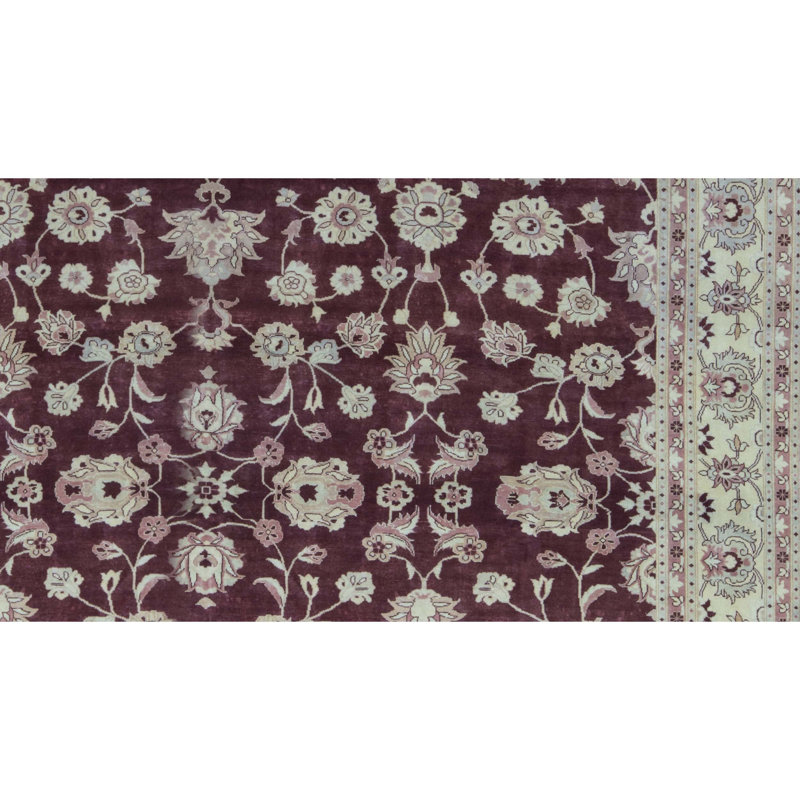 Tapis rouge et or de haute qualité noué à la main