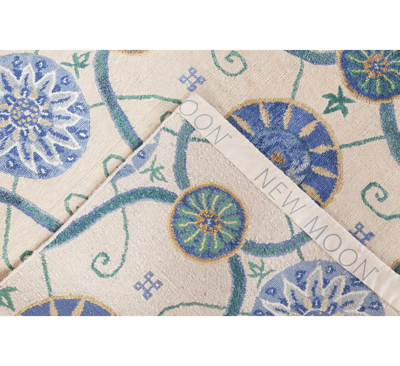 Josephine Geometric Area Rug in Blue/Ivory/Green, Rectangle 10' x 14'