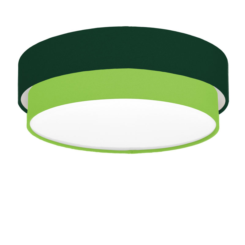 Elanaz Flush Mount, Dark Green, Green