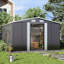 Charcoal Black Garden Storage 10 ft. W + 12 ft. D Metal Tool Shed