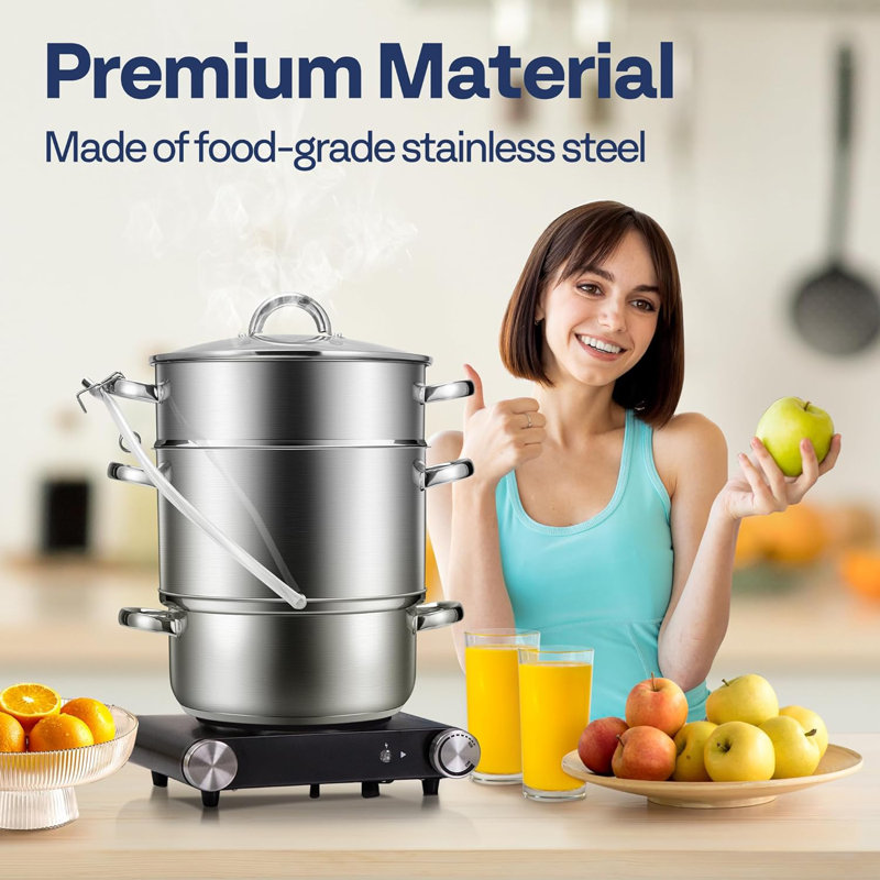 11 pte Pot à jus en acier inoxydable 