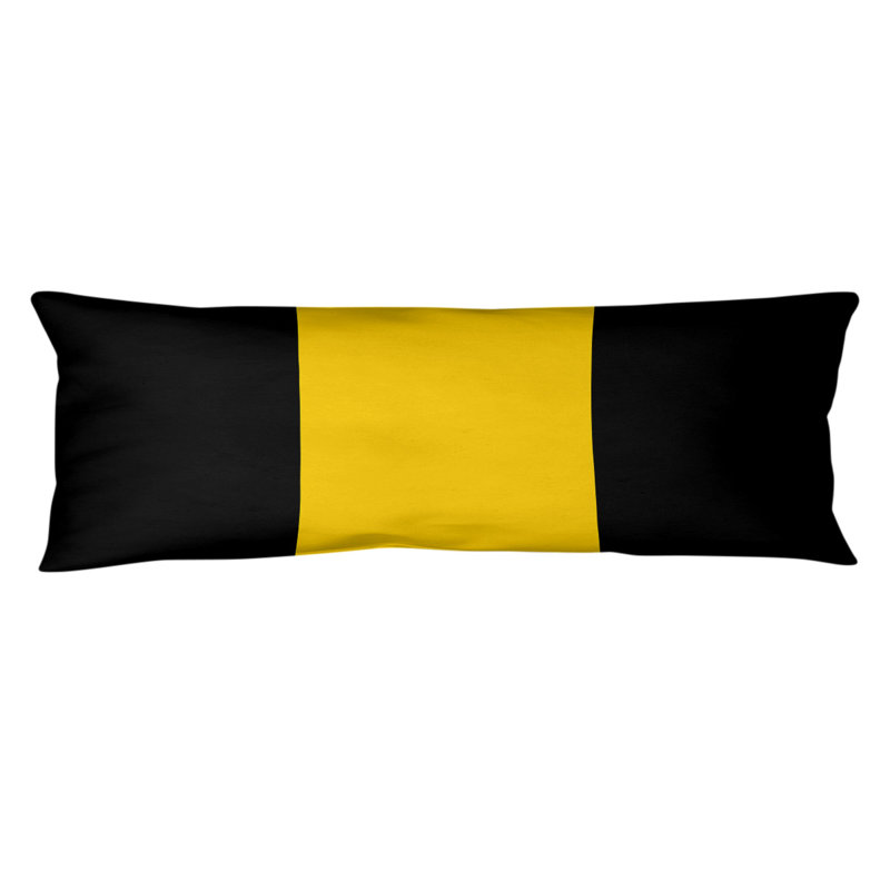 Stripes Medium Polyester/Polyfill Body Pillow, Black/Yellow Middle, Oklahoma Pistol