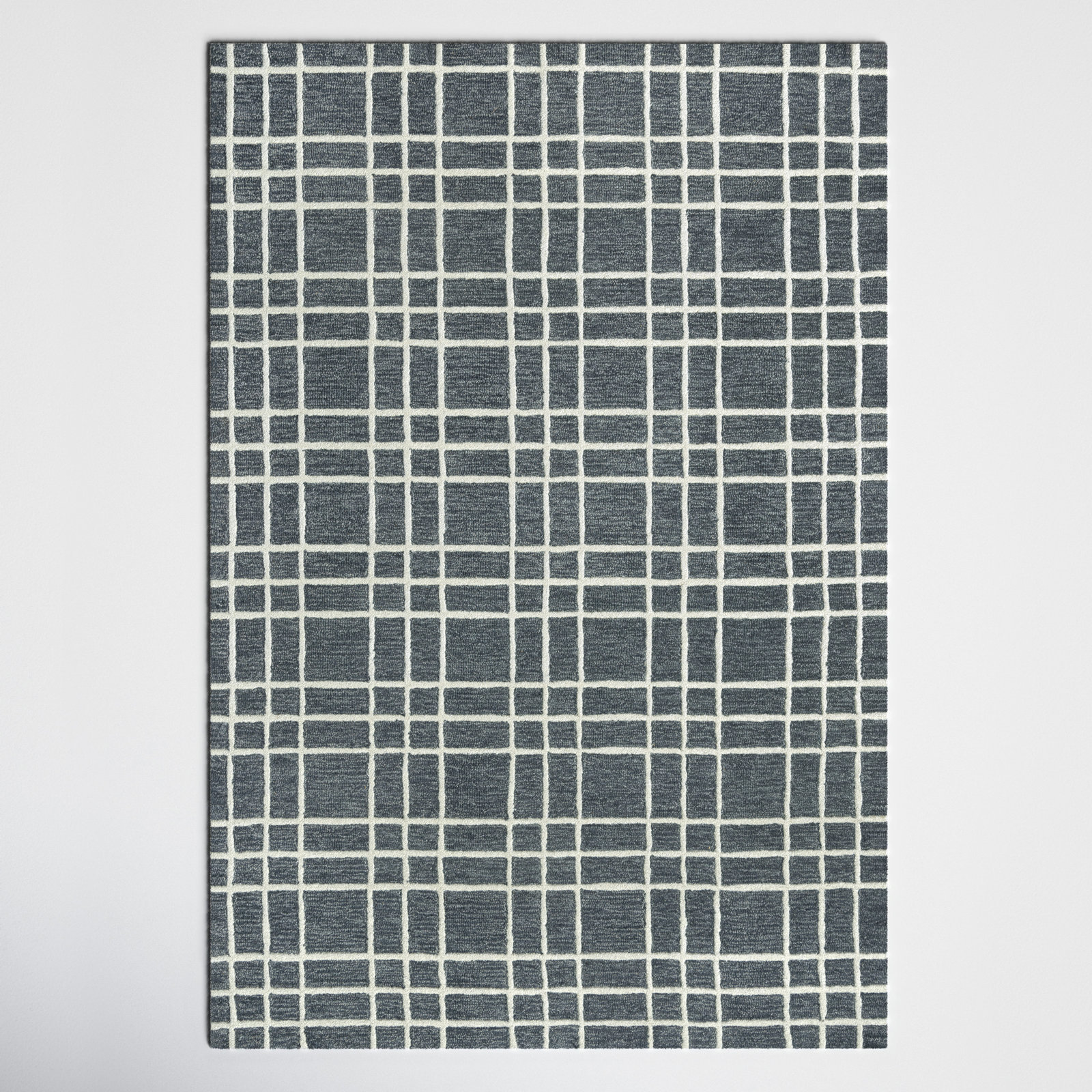 Alec Wool Gray Rug, Rectangle 5' x 7'6"