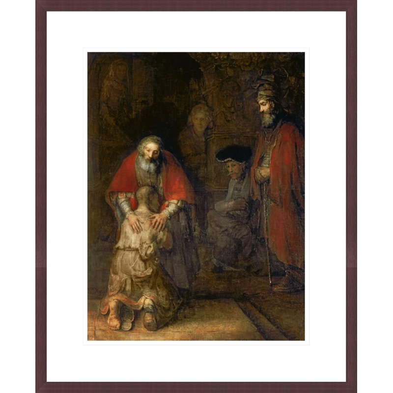 Le retour du fils prodigue par Rembrandt van Rijn - Estampe numérique encadrée, H 21,66 po x l 17,75 po