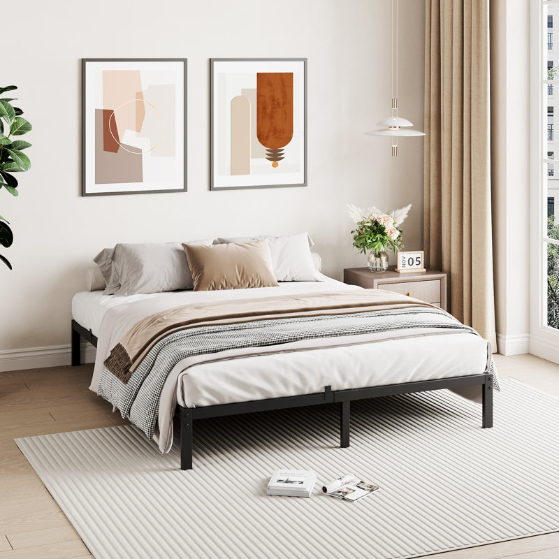 Heavy Duty Metal Platform Bed Frame – Full Size, 14 Inch Height, Sturdy Steel Slats, No Box Spring Needed, Noise-Free, Full