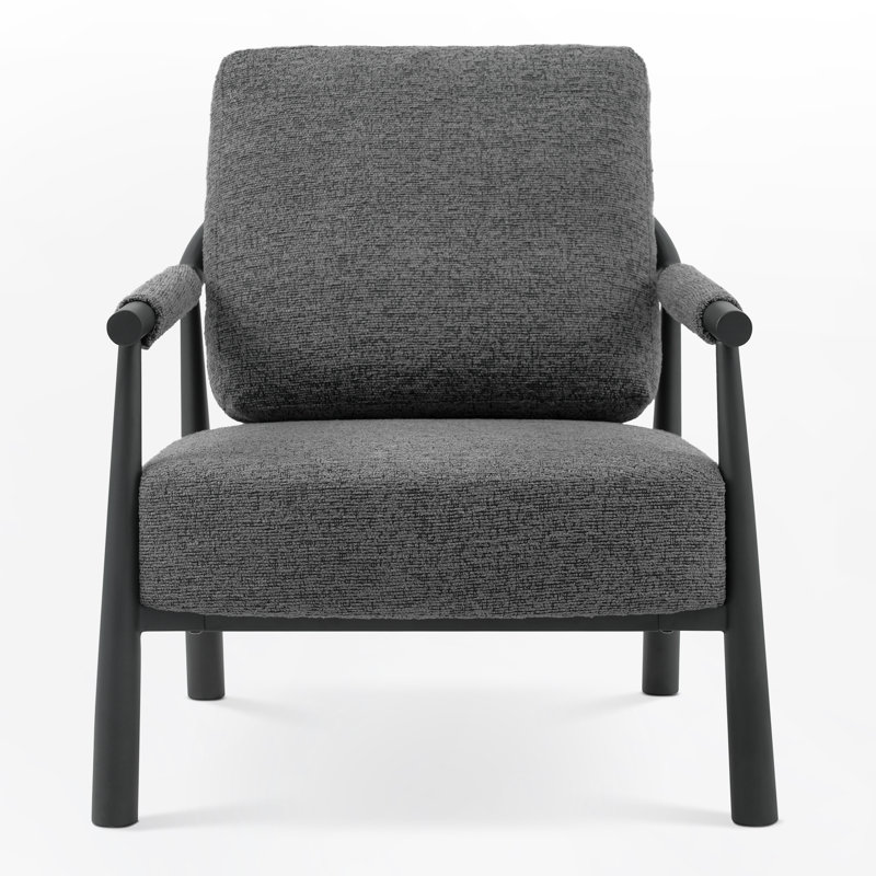 Boucle Accent Lounge Chair Plush Modern Armchair, Gray