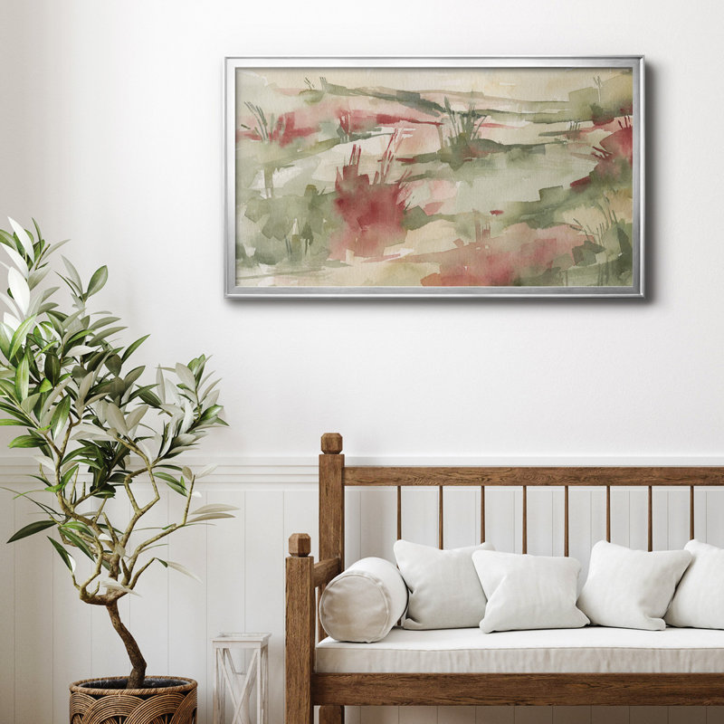 Rust Grasslands II - toile avec cadre de qualité supérieure - prête à être accrochée, H 22,5 po x l 42,5 po x P 1 po