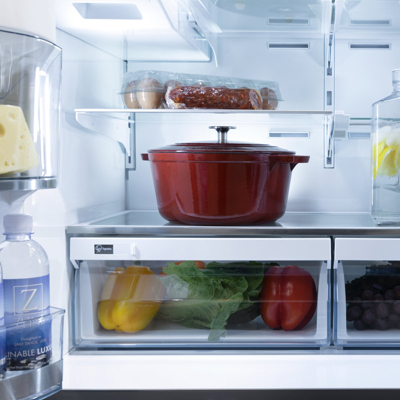 ZLINE 36" 21.6 cu. ft Freestanding French Door Refrigerator with Water and Ice Dispenser in Fingerprint, Stainless Steel