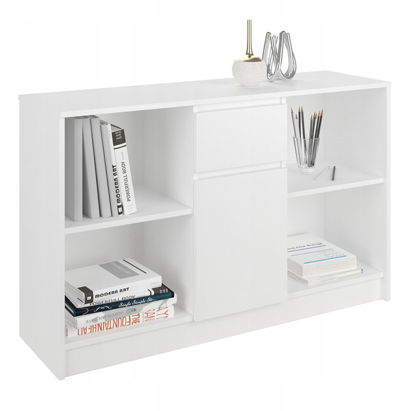 Bonetta L-Shaped Computer Table, Highgloss Sand Grey