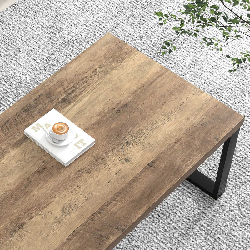 Hulste Modern 47" Coffee Table for Living Room, Oak, Oak