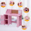 Ensemble de bureau et de chaise pour enfants, table d'apprentissage en bois avec rangement, huche et babillard pour enfants-491655183