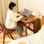 Bureau pliant en bambou, bureau d'ordinateur peu encombrant pour les petits espaces, table d'étude pliable pour chambre à coucher, bureau personnel, dortoir, appartement