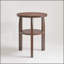 Table de bout ronde en bois d'hévéa massif, table d'appoint à 2 niveaux avec tablette de rangement, petite table d'appoint pour le salon, la chambre à coucher