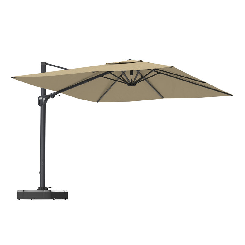 Parasol carré en porte-à-faux 11 pi beige (sans base de parasol), Beige
