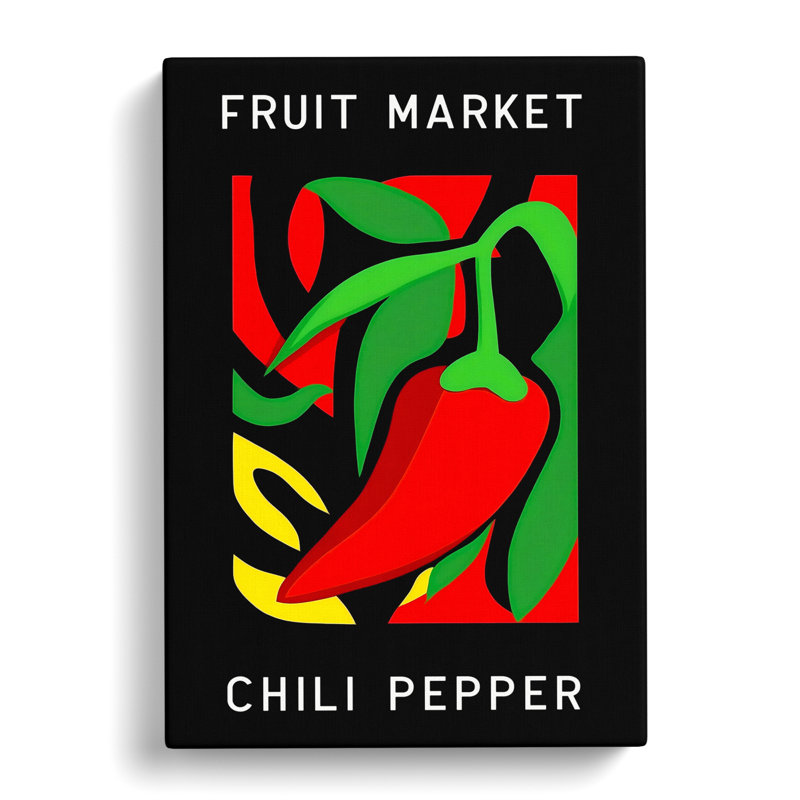 Red Chili Pepper Fruit Market Exhibition Vol.4 - Wrapped Canvas, 91cm H x 60cm W x 3cm D