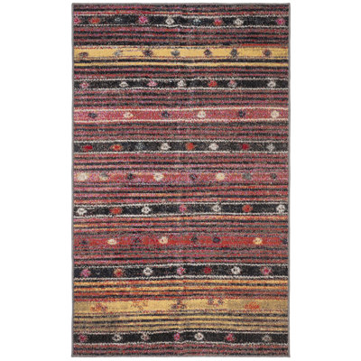 Gideon Hooked Rust/Taupe Indoor/Outdoor Rug