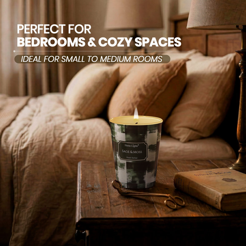 Sauge et mousse | Homelights 1-Wick - 6,7 oz de cire de soja - 40 heures et plus de bougies parfumées