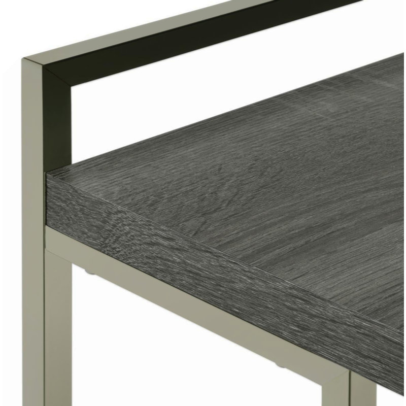 Rectangular Top Snack Table, Dark Gray Top/Gray Base
