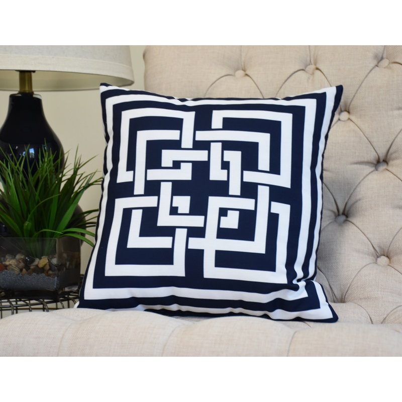 Housse et insert de coussin carré Nantucket, Bleu marine, 16 po x 1 po