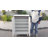 White & Walnut Wave Fluted 5-Tier Shoe Cabinet, Tall Entryway Shoe Storage with Adjustable Shelves, Freestanding Shoe Rack Organizer for Hallway, Living Room-892356558-892356561