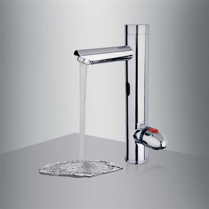Bathselect Milano All-in-One Chrome Thermostatic Automatic Commercial Sensor Faucet