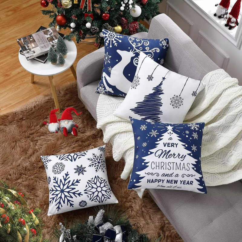 Housse de coussin Heinke, Bleu