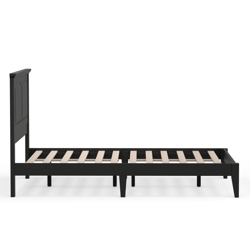 Markovich Solid Wood Platform Bed, Black, Full / Double