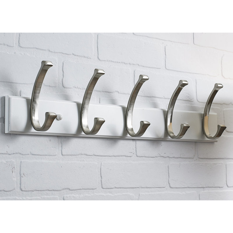Porte-manteau mural, Blanc / Nickel Brossé