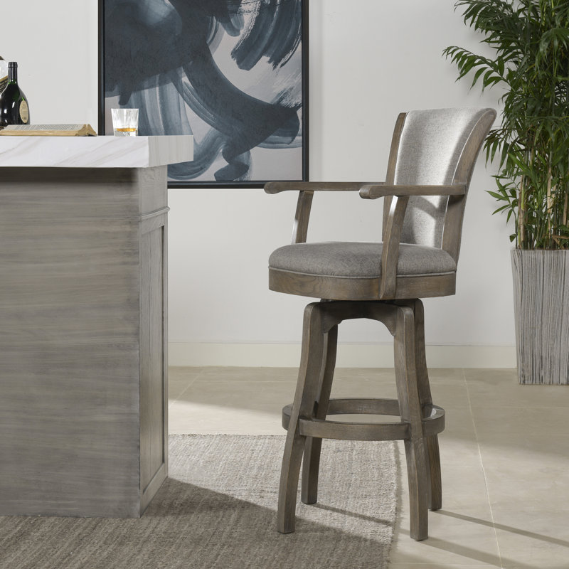 Rangs pivotant, Tabouret de bar (siège d’une hauteur de 31 po), Lin gris chiné