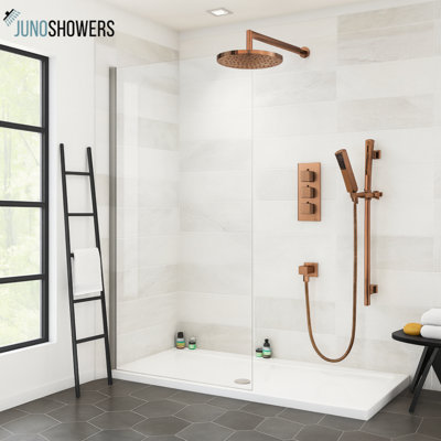 Juno 8"Oil-Rubbed Wall Mount Shower Head Set with Hand Shower
