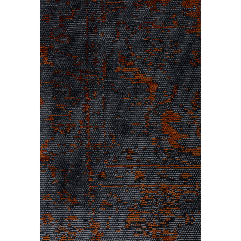 Rapture Black/Orange Abstract Luxury Area Rug, Rectangle 7'10" x 11'2"