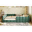 Lit double tapissier en velours vert citrouille-131144671