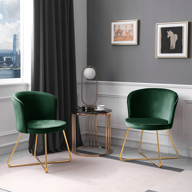 Fauteuil demi-tonneau 19,7 po, Velours vert foncé