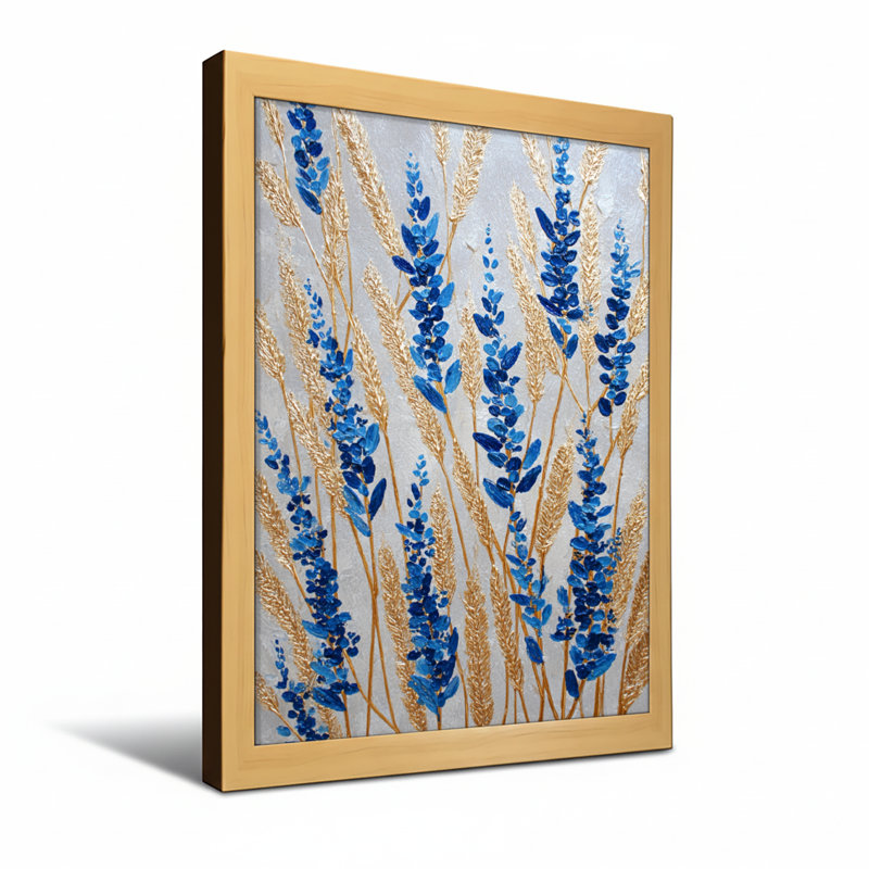 Plantes et fleurs, motif floral abstrait, Toile tendue, Ne s’applique pas, H 24 po x l 16 po