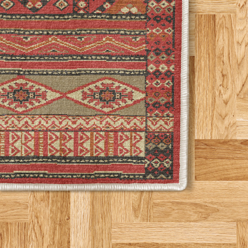 Tapis décoratif Ikat Iiesha, Rectangle 2 pi 5 po x 5 pi