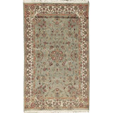 Hand-Knotted High-Quality Blue and Ivory Area Rug